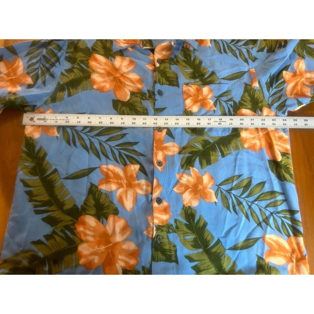 Panama Jack Men’s Hawaiian Shirt. Large. Button Up. Short Sleeve. French Blue